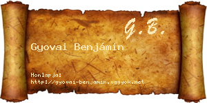 Gyovai Benjámin névjegykártya